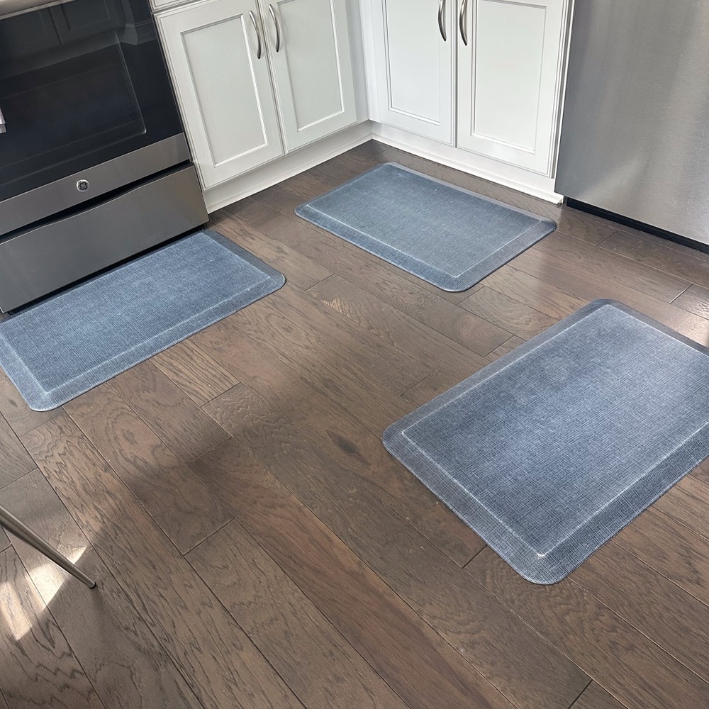 Stylish Blue Gel Pro Kitchen Mat Set